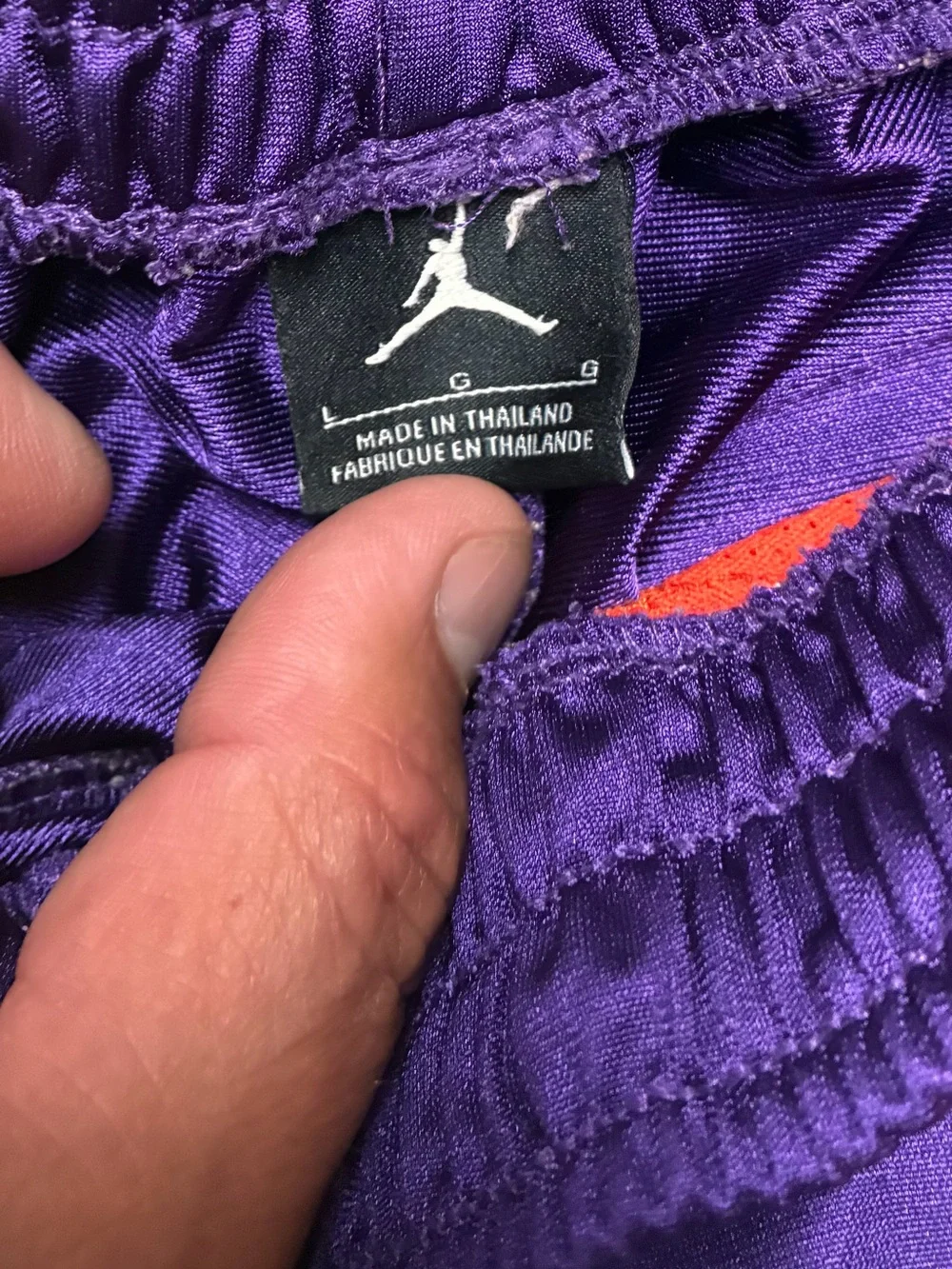 Jordan Brand Basketball Shorts 2-Pair Lot Purple Orange & White Purple Men’s M/L
